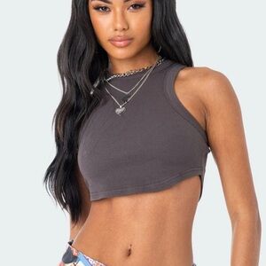 Edikted everyday ribbed top grey